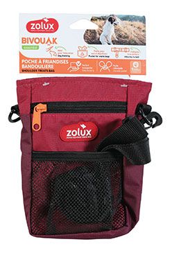 Kapsička na pamlsky BIVOUAK s popruhem červená Zolux