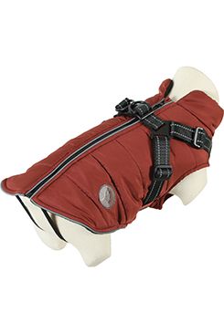 Obleček bunda pro psy S POSTROJEM terakota 25cm Zolux