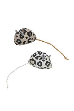 Myška plyšová s catnipem 5cm, leopard 2ks TR