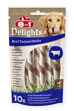 Pochoutka 8in1 Delights Beef Twisted Sticks 10ks