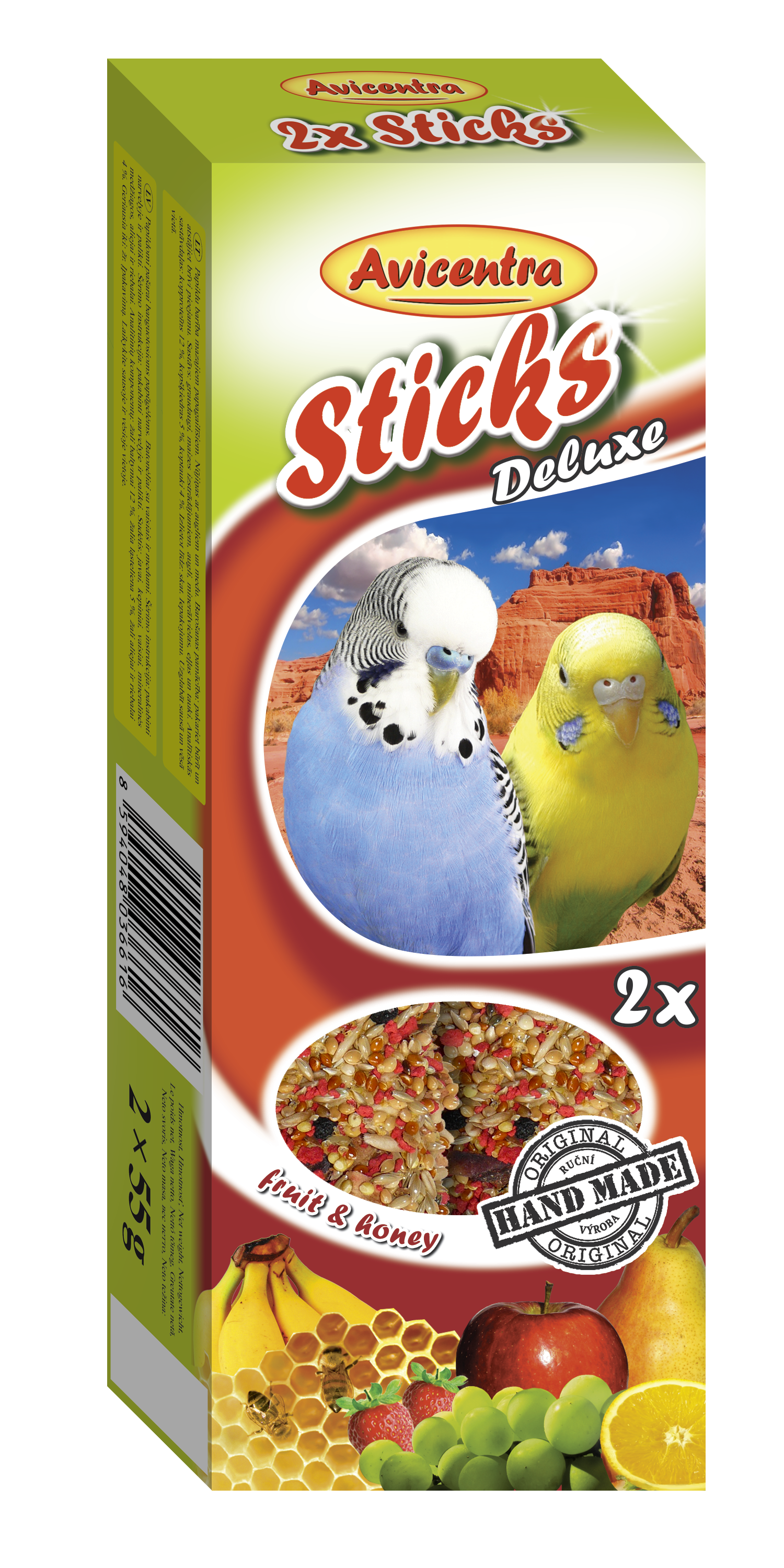 Avicentra s.r.o. Tyčinky andulka ovoce + med 2 ks 110 g