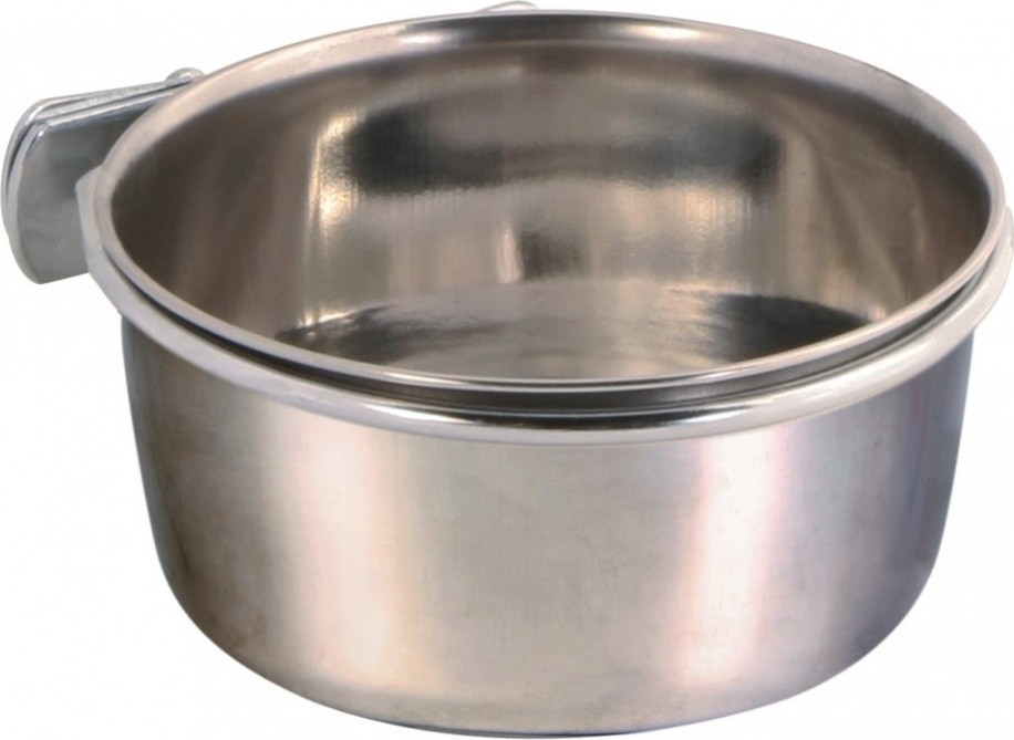 Trixie nerezové krmítko s pevným úchytem do klece 600 ml / 12 cm