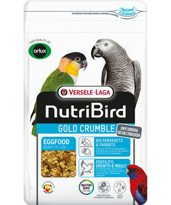 VERSELE-LAGA NutriBird GOLD CRUMBLE vaječné krmivo suché pro střední a velké papoušky se sušeným hmyzem a ovocem 800 g