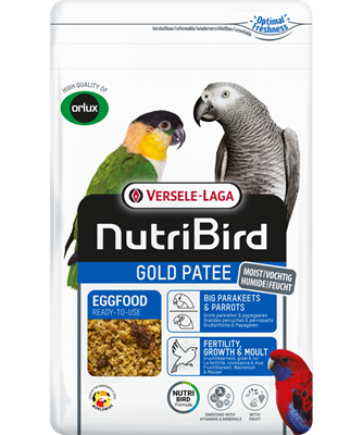 VERSELE-LAGA NutriBird GOLD PATEE vaječné krmivo vlhčené pro střední a velké papoušky se sušeným hmyzem, ovocem a medem 1 kg