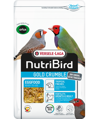 VERSELE-LAGA NutriBird GOLD CRUMBLE TROPPICAL vaječné krmivo suché pro drobné exoty a tropické ptáky se sušeným hmyzem 1 Kg